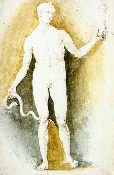 Male Nude with a Glass and Snake